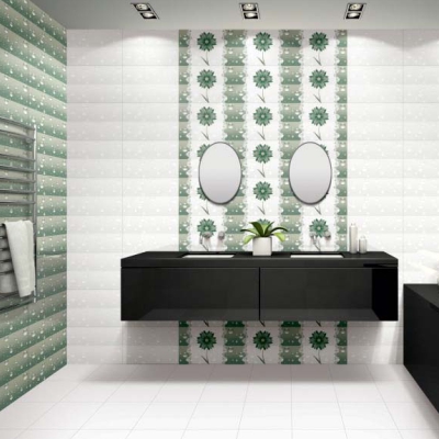 ODG Green DK Water Drops tiles